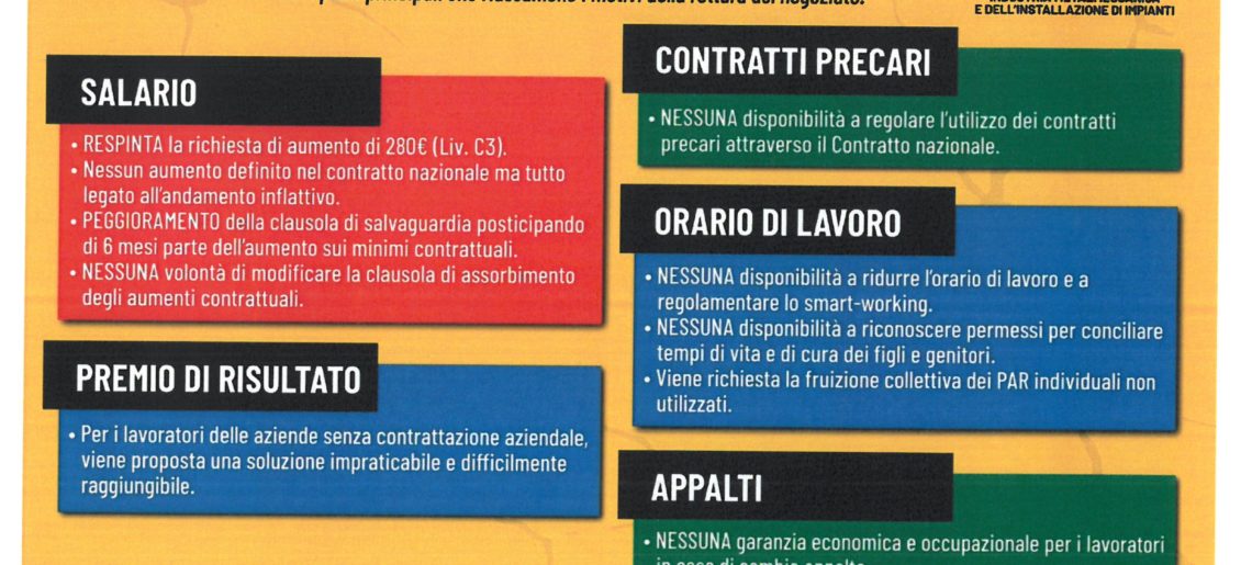 Contratto nazionale metalemeccanici, rotta la trattativa. Il 13 gennaio 2025 un presidio ed otto ore di sciopero